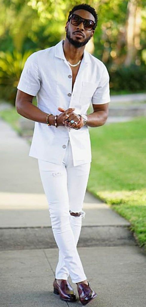 white casual outfits MEN
